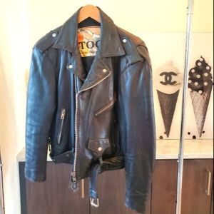 TOQE Vintage Leather Moto Jacket- Made in Spain